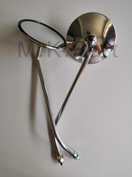 กระจกมองข้าง Vespa PX125 (ทรงสูง) เนื้อกระจกแท้ ขาเหล็กชุบโครเมี่ยม (กระจกมองข้างมอเตอร์ไซค์)