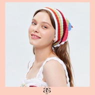 [asv aw23] Penelope Knitted Head Scarf ผ้าคาดผม asv ทรงสามเหลี่ยม ผ้านิตทอลายทาง