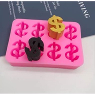 Dollar Sign Silicone Mold 8 cast