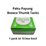 BOSSCO THUMB TICKS UMBRELLA NAILS - 1 PACK CONTAINS 10 SMALL BOXES - MULTIPURPOSE UMBRELLA NAILS