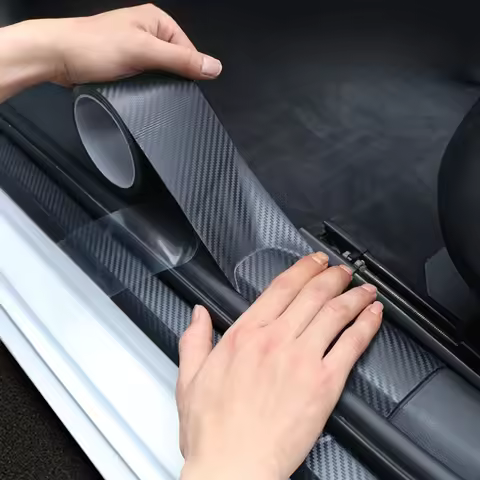 Nano Carbon Fiber Car 3D Tape Sticker Door Mirror Paste Protector Strip DIY Protection Protective Fi