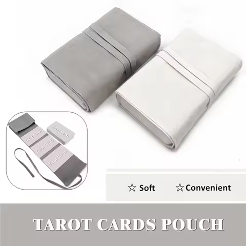 Tarot Cards Storage Bag Pouch Cloth White Gray Witch Divination Accessories Jewelry Astrology Dice C