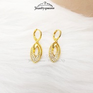 Bông Tai Nữ Titan Dáng Dài Đính Đá Mạ Vàng 18K Cách Điệu Thanh Lịch Trẻ Trung B25V18 | Jewelry Queen