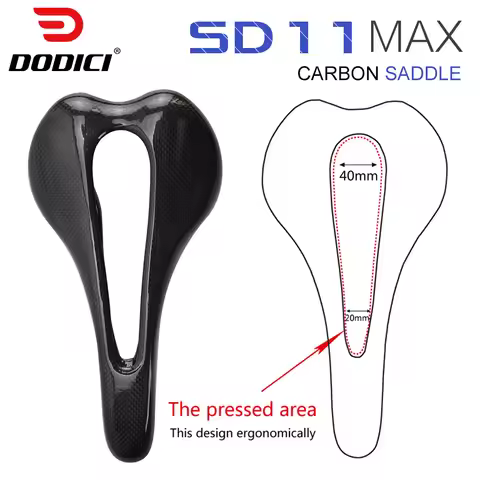 DODICI Full Carbon Fiber Saddle Ultralight Flow High Performance Open Saddle MTB Road Race Bicycle S