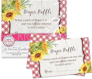 Amanda Creation Diaper Raffle Tickets for Baby Shower – Pack of 20 2” X 3.5” Sunflower Baby Q Double