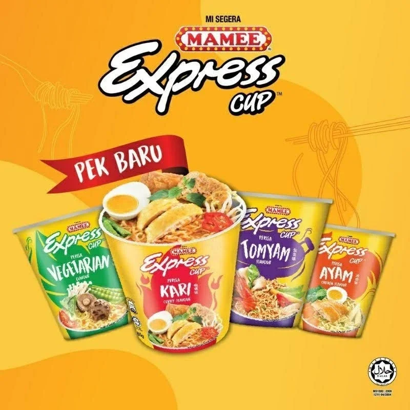 MAMEE Express Cup Noodles/ Instant Noodles (Kari/Curry, Tomyam, Vegetarian, Chicken)