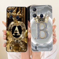 For Itel A49 A661L Case Cute Crystal Initial Letters Soft Silicone Couple Phone Cover For Itel A58 L