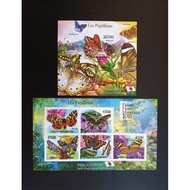 R057a Comoros 2011 Fauna Papillons Butterflies "Faune Flore Mineraux 2011" S/S 2pcs Imperf MNH