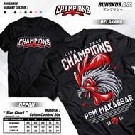 Psm Makassar Champions 2023 T-Shirt Supporter Ewako Psm Makassar A3613
