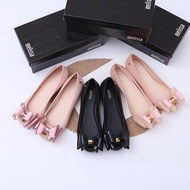 Three-layer two-color bow soft bottom shoes fish mouth fragrance shoes jelly shoes women's shoes