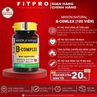 Mason Natural B-Complex Vitamin B Supplement Pills (100 Pills), Reduce Stress and Fatigue