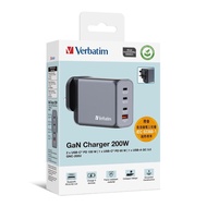 (全新行貨) Verbatim 4 Port 200W PD 3.0 &amp; QC 3.0 GAN Charger 充電器 (GNC-200U) 32210