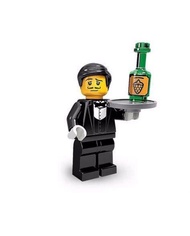 Lego 71000 waiter minifigure 71039 71045 可與71001 71012 71010 city 同玩