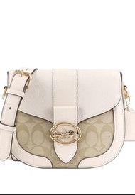 Coach C字 白色 斜咩袋 Monogram Georgie Saddle Bag
