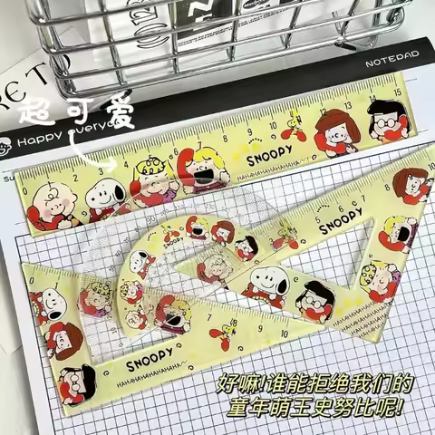 Snoopy animation peripheral Lucy Van Pelt cartoon ruler creative cute kawaii ins student triangle ru