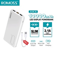 Romoss Slim 10 10000mAh Light &amp; Handheld Micro and type c Input, 2 Output Powerbank