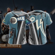 Team Fortress 2 - BLU Summer Men  round neck short sleeves 3D T-shirt