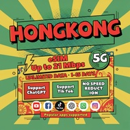【Use within 5 days】HongKong eSIM | Unlimited High-Speed Data | Supports Tiktok, ChatGPT | Instant 24