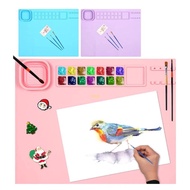 youn Foldable Silicone Craft Mat for Kids Portable NonStick Watercolour Painting Pad for Art Crafts Clay DIY Projects Ma