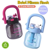 2-Way Drinking Water Bottle, Round Children's Drinking Bottle, Cartoon Character 800ML, Water Bottle
