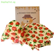 DAYDAYTO 3Pack Beeswax Wrap Eco Friendly Kitchen Wrap Replacement Organic Natural Bees Wax Reusable Mixed Pattern Beeswax Food Wraps SG