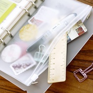 A5 / A6 /A7 Transparent Loose Leaf Bag PVC Pull edge bag Waterproof document bag business card Zippe