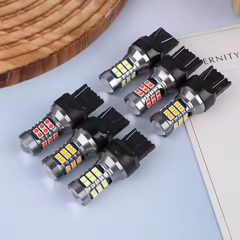 1Pc T20 LED 7440 7443 Led WY21W W21W Led Bulbs Car LED Bulbs Signal Lamp T20 27SMD 3030 Backup Brake