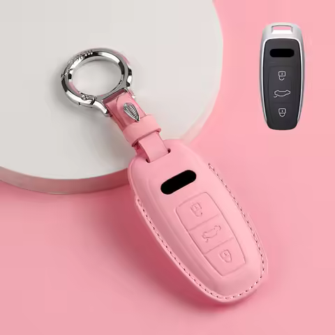 Pink Leather for Audi Q8 RSQ8 A6 C8 S6 RS6 A7 S7 RS7 A3 8Y A8 D5 4N RS E-tron GT Q4 Q7 4M Smart Remo