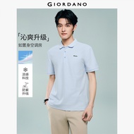 GIORDANO Men Polo Shirts Cooling Letter Embroidery Polo Shirts Short Sleeve Fashionable Casual Polo 