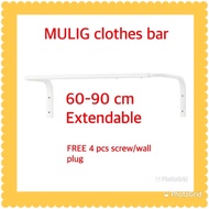 IKEA MULIG adjustable extendable clothes bar (60-90cm)