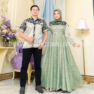 couple gamis syari couple brokat mutiara couple gamis muslimah couple gamis kombinasi batik pekalong