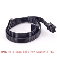 6Pin to 2 SATA Power Supply Cable for Seasonic KM3 M12II Series FOCUS Gold Platinum Series
