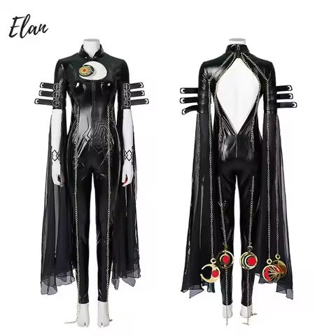 Bayonetta Cosplay Costume Bodysuit Woman Bayonetta Blaco Jumpsuit Halloween Costume with Gloves Head