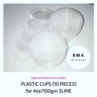 Plastic cups with lid 4oz/100gm to store slime