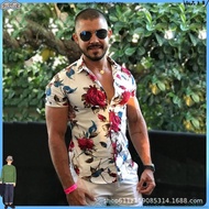 Baju Hawaii Lelaki Summer Hawaiian Shirt Pendek Lengan Baju Pantai Baju Pantai