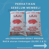 (2 KG PACKAGE) LAJU Premium Fish Food -3 | Koi Catfish, Gurame, Patin, Tilapia, and Catfish Enlargem
