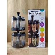 Authentic Trudeau Rotating Spice Rack with 12 Spice Jars / Spice Carousel