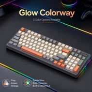 96 Keys Wired Hot Swappable Mechanical Keyboard RGB Side Light PBT Two‑Tone Keycaps Full Key Anti‑Gh