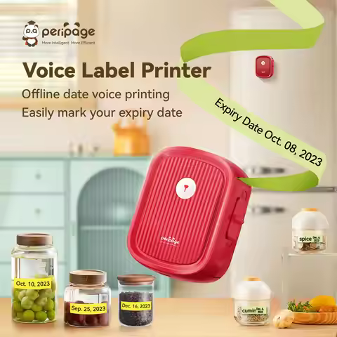 Peripage P10 Label Printer Interval/Continuous Voice Printing 12-15mm Sticker Adhesive Barcode Label