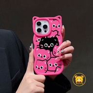 3D Wave Cat Ears Phone Case For Honor X9D X9C X9B X9A X8D X8C X8B X8A X8 X7D X7C X7B X7A 5G 4G Cover