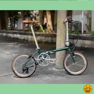 Fnhon Gale 18" • 5 Speeds Sensah Mialo • Green • Foldable Foldie Folding Bicycle Bike • Litepro Aero