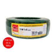 Thai Union THW 1x6 30ม. Copper Conductor 450/750V PVC 70 สายไฟ THW by panstore