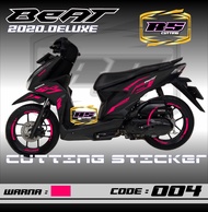 Sticker Beat Cutting Sticker Honda Beat-Aksesoris Motor Stiker Honda Beat 2020 2021 2022 Schotlite Cutting Stiker Striping Lis Variasi Beat Deluxe / CBS / ISS / Street Hologram Laser Krom Pelangi dan Warna Solid Simple Minimalis Elegant Stylish RS 04