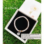 3*5mm crystal moon bodhi bracelet mixed with lucky four-leaf clover