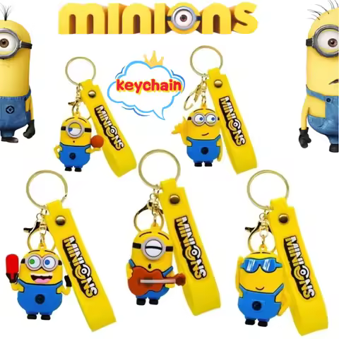 Despicable Me Minions Personalized Creative Keychain, Student School Bag Backpack Exquisite Decorati