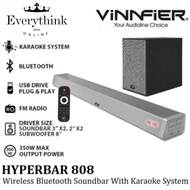 VINNFIER HYPERBAR 808 BTRW WIRELESS BLUETOOTH SOUNDBAR WITH SUBWOOFER & KARAOKE SYSTEM/ 3D AUDIO/ AU
