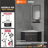 [VATER] 4510BLK Rectangle Mirror Aluminium Bathroom Cabinet Ceramic Basin Sink Bathroom Basin Toilet Sink Basin Cabinet