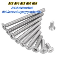 M3 M4 M5 M6 M8 A2-70 304 Stainless steel 500-hour salt spray passivation YB819 Cross Flat Countersun