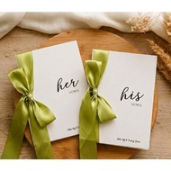 Wedding Vows Card Set with Decor Accessories 4U19 – His Vows Her Vows, Wedding Decoration Photograph