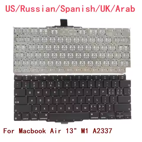 New US Russian Spanish UK Arab Laptop Keyboard For Apple Macbook Air 13" M1 A2337 Notebook PC Replac